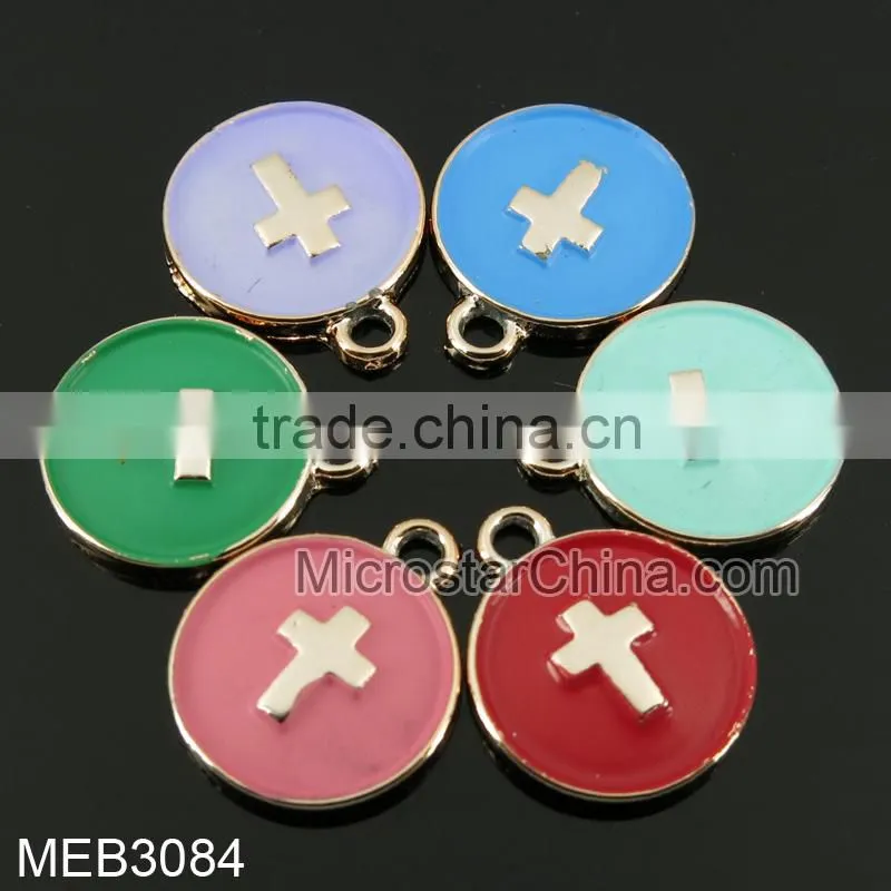 Wholesale fashion colorful handmade stainless steel cross pendant