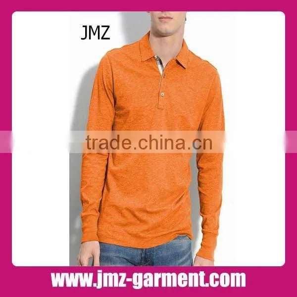100% cotton long sleeve men's polo shirt