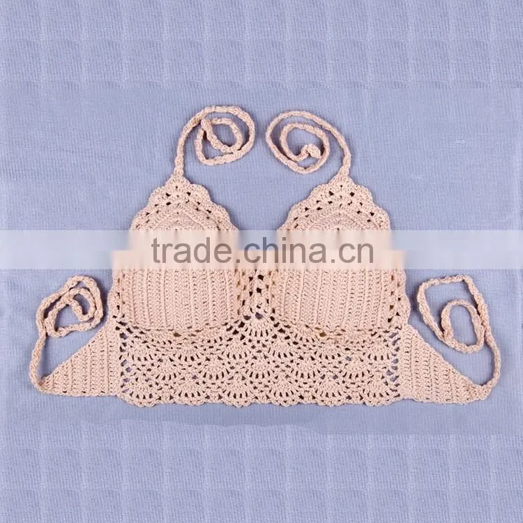 Handmade crochet hollow bikini top