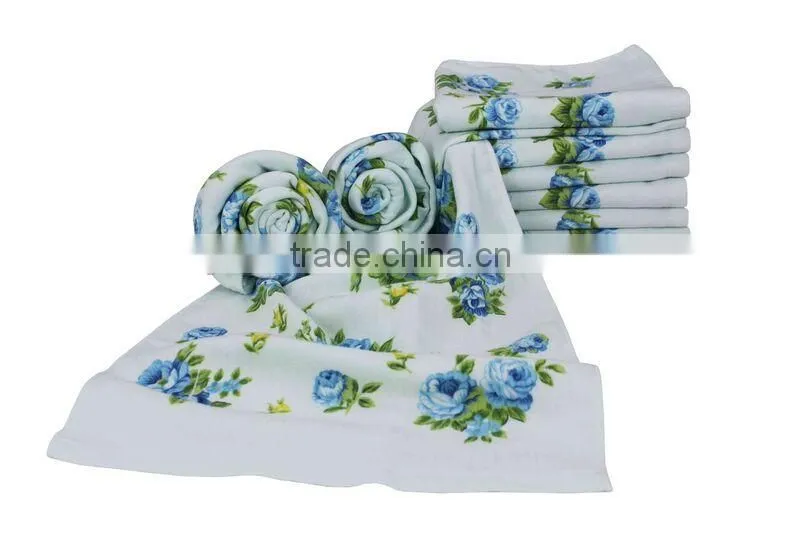 Colorful Flower Print Cotton Terry hand Towel