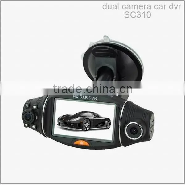 wide angle 120/140 degree adjustable full HD dual camera dash cam