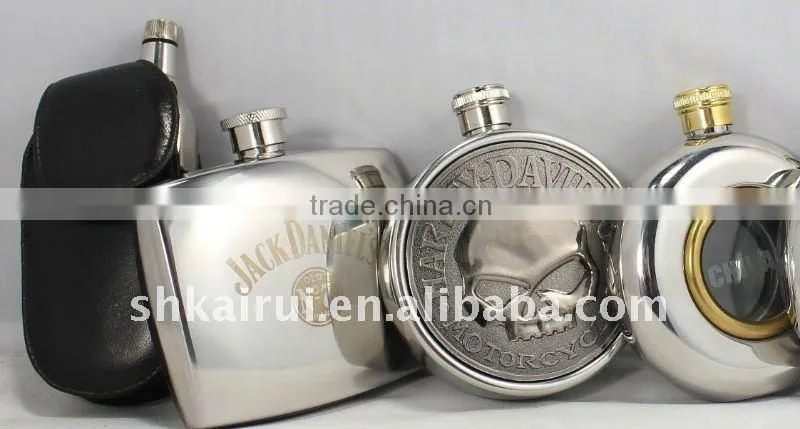 stainless steel hip flask with pearl outside