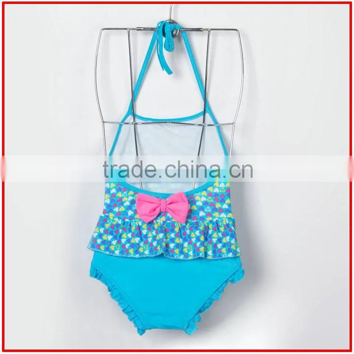 2014 heart printed swimsuits for girls,one piece girl sexy swimwear,sute young girl bikini kids swimwear