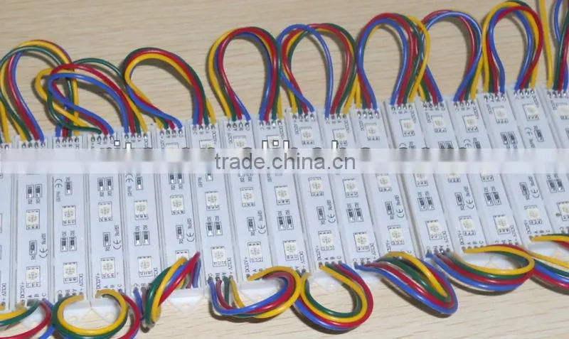 NON-waterproof 3pcs 5050 SMD LED module,plastic case,RGB color,DC12V,20pcs a string;75mm*12mm
