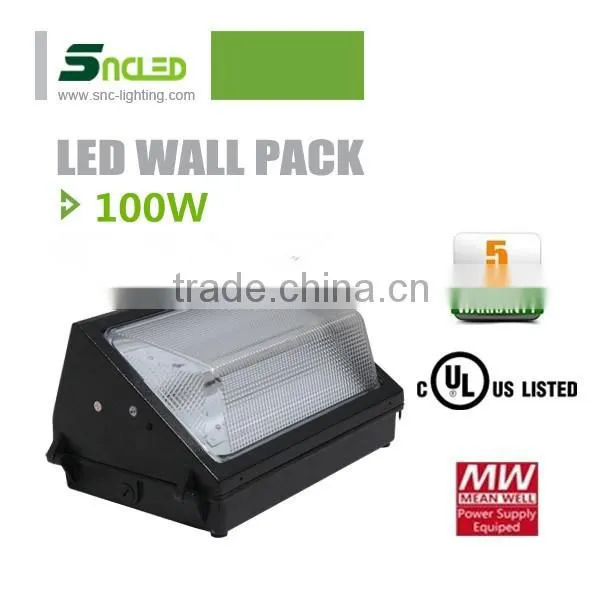 UL CUL 5 Years Warranty Outdoor LED Wall Pack Light 100W/parking lot lighting led wall pack light
