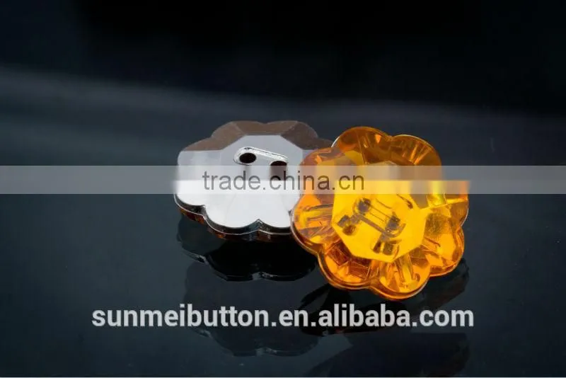 Flower Shaped Two Holes Acrylic Fashion Sew Buttons