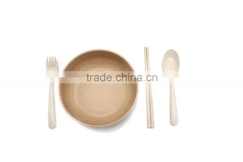 610ml food grade palstic and wheat straw fancy bowl