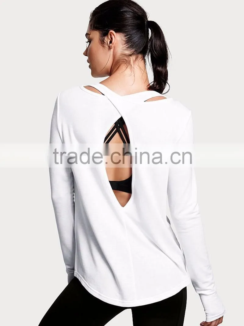 women clothing wholesale custom blouses t shirt trendy casual girls plain long sleeve t shirts grey