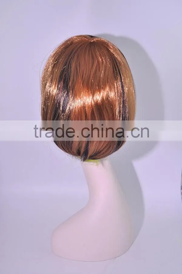 A022 factory colorful short bob hair wigs, synthetic hair cosplay/ party wigs in stock wholesale