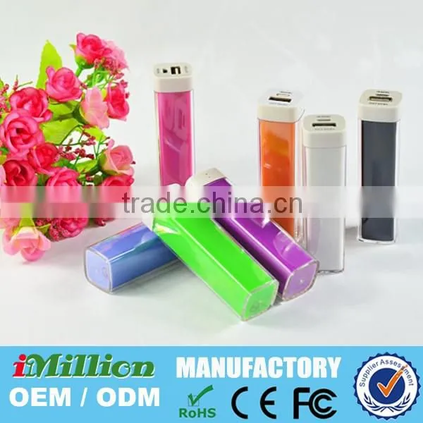 lipstick Portable Power Bank 2600mah made in China