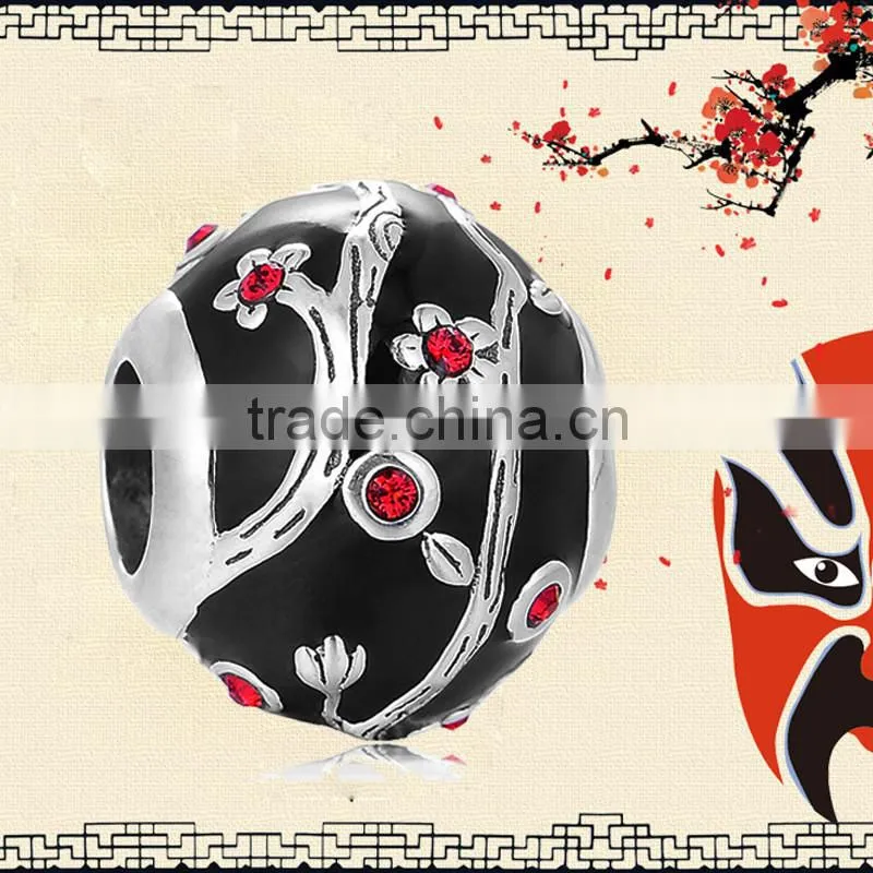 925 Silver Chinese Traditional Style Plum Flower Shape Beads