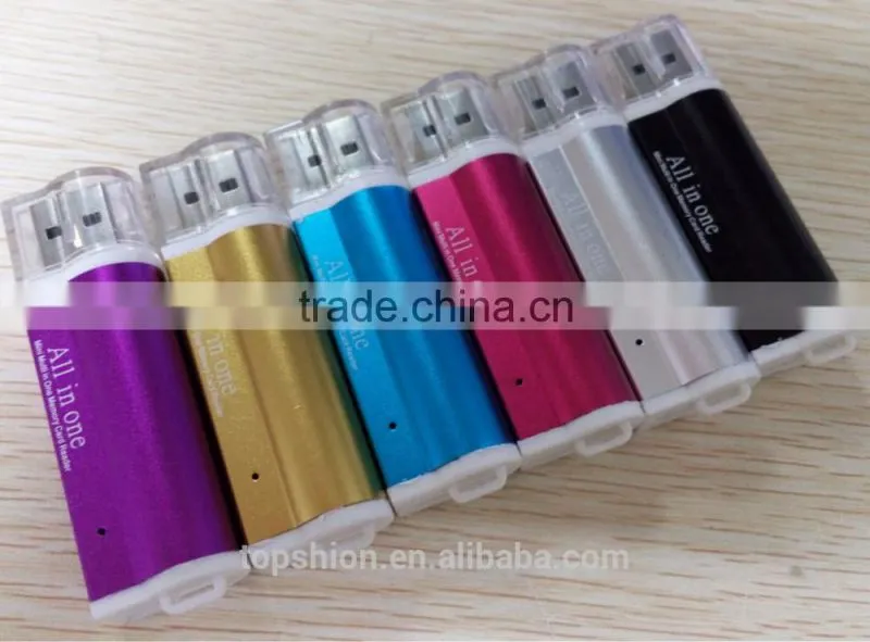 Promotional products metal aluminum card reader, smart card reader, all in one usb card reader