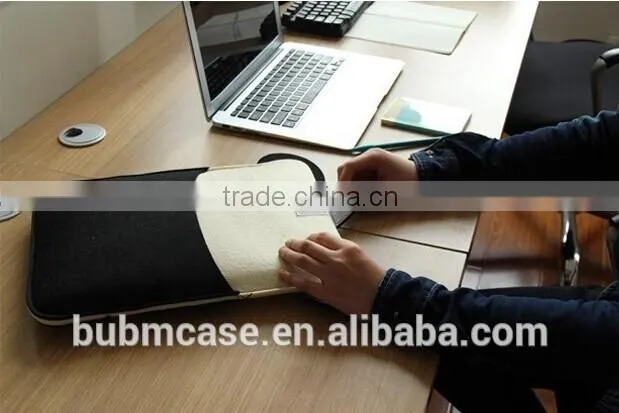 FASHION new arrive BUBM Black Color 9.7 inch Wool Felt Tablet Case Cute Cartoon Panda Bag