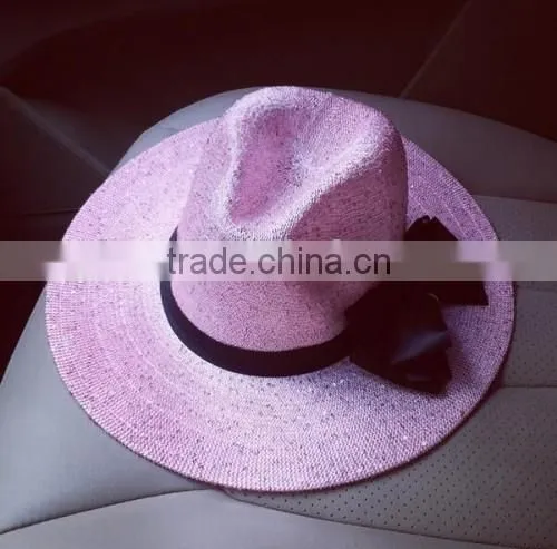 2016 factory latest design bowknot sun hats made in China hot sale original beach hats for women