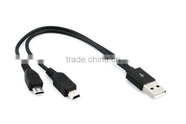 USB to Mini USB and Micro USB Splitter cable Y cable