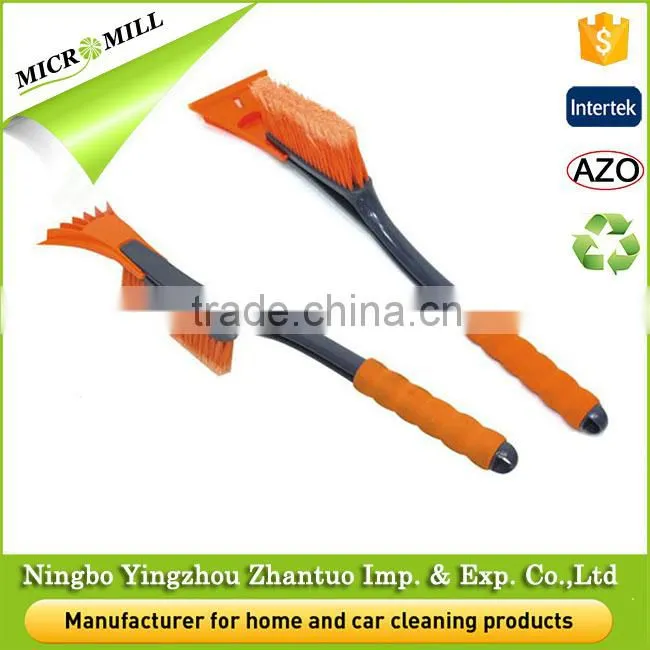 Heavy-duty snow removal brush with ice scraper soft snow removal brush