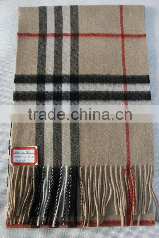 cashmere checked scarf/scarves