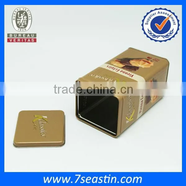 Hot rectangular metal tin can, coffee package box