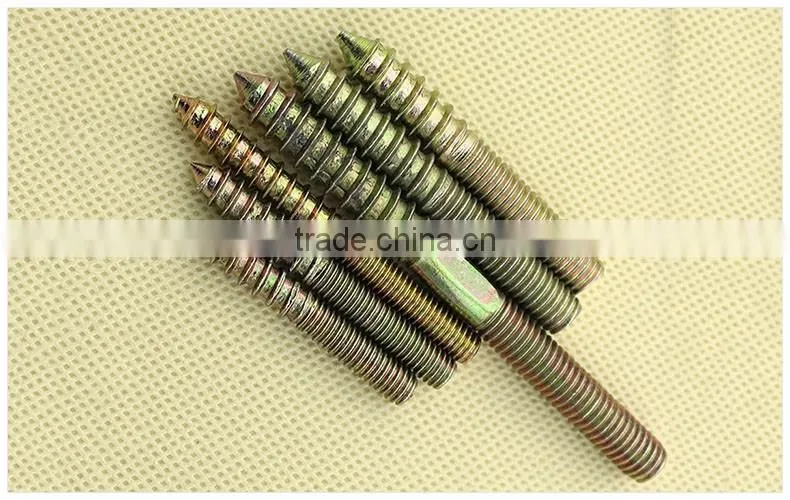 M6 furniture hardware screw nut bolt, self-tapping screws,double ended screw