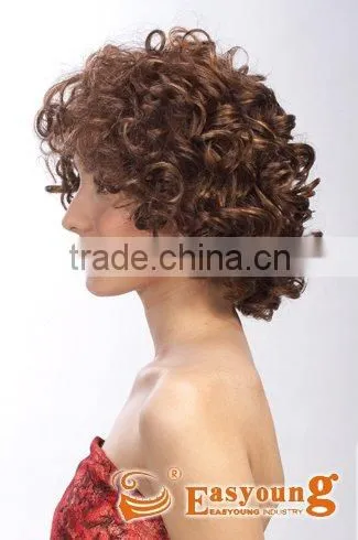 Hand tied Brown synthetic short Lace front wig, front lace wig