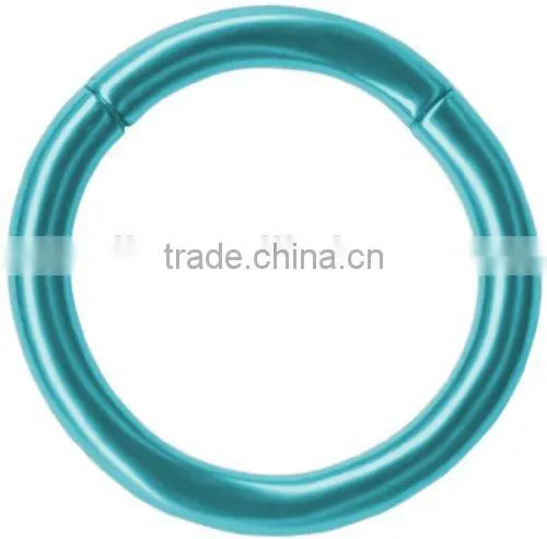 Teal Solid Grade 23 Titanium Segment Ring-Tragus-Turquoise Cartilage Earring-Lip Hoop-Septum-Nipple