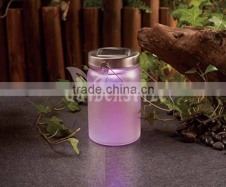 led lighting product with a metal hook, solar sun jar lighting design, purple new led lighting
