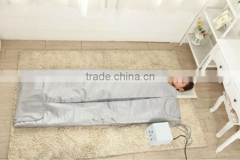Luxury PU leather,infrared heating,two zones,matel controller sauna wrap