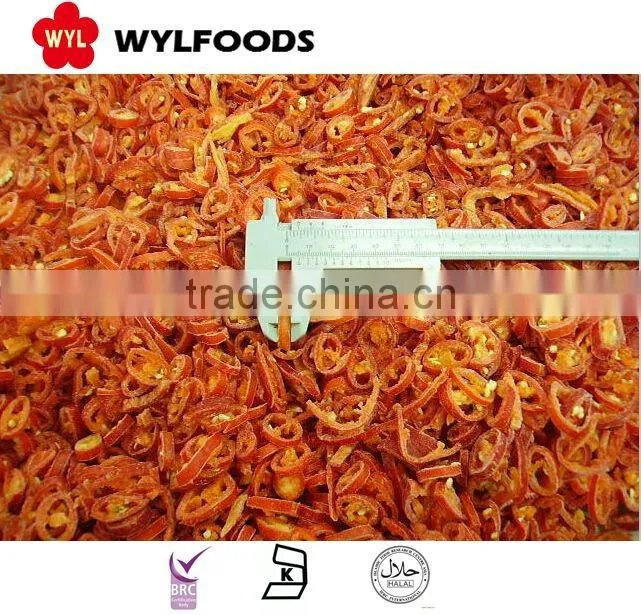 Frozen IQF red chilies dices/crushed,grade A