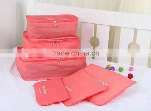 Chian made good quality custom logo Mesh material storage case and bag sets small middle and big size