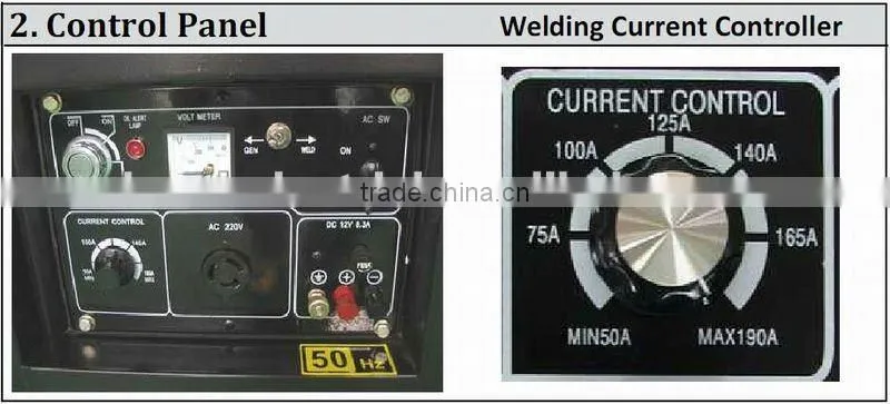 Best Seller!!! Max.Current 190A Open/Silent 5KW Diesel Welder Generator