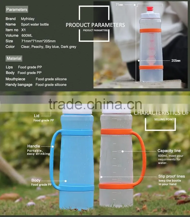 Promotion sport water bottle PP material running drink bottle