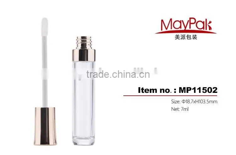 gold cap and collar lipgloss tube containers
