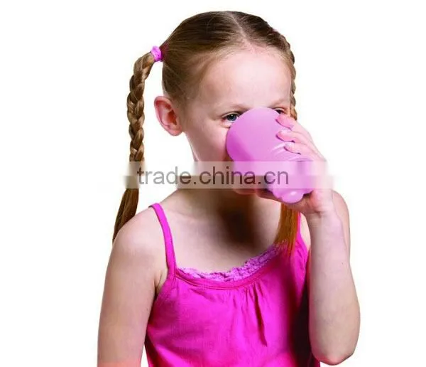 silicone kid toddler unbreakable drinking cup piggy snout funny cup