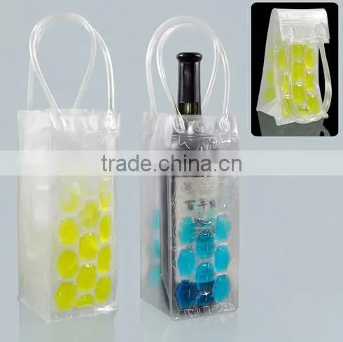 Eco-friendly pvc wine cooler bag,pvc ice wine chiller bag