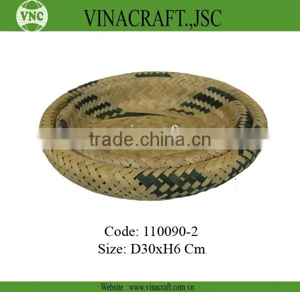 Brown bamboo basket for egg storage