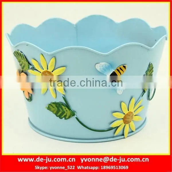 Antique Metal Flower Pot Painting Designs