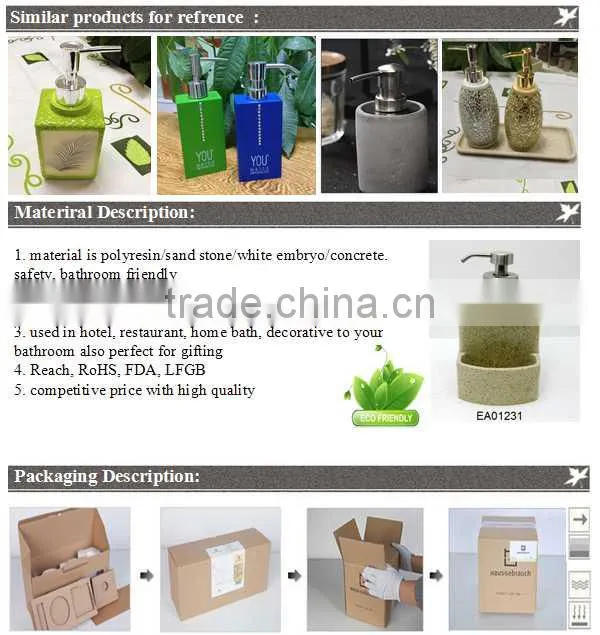 Black classic home design sandstone bathroom set
