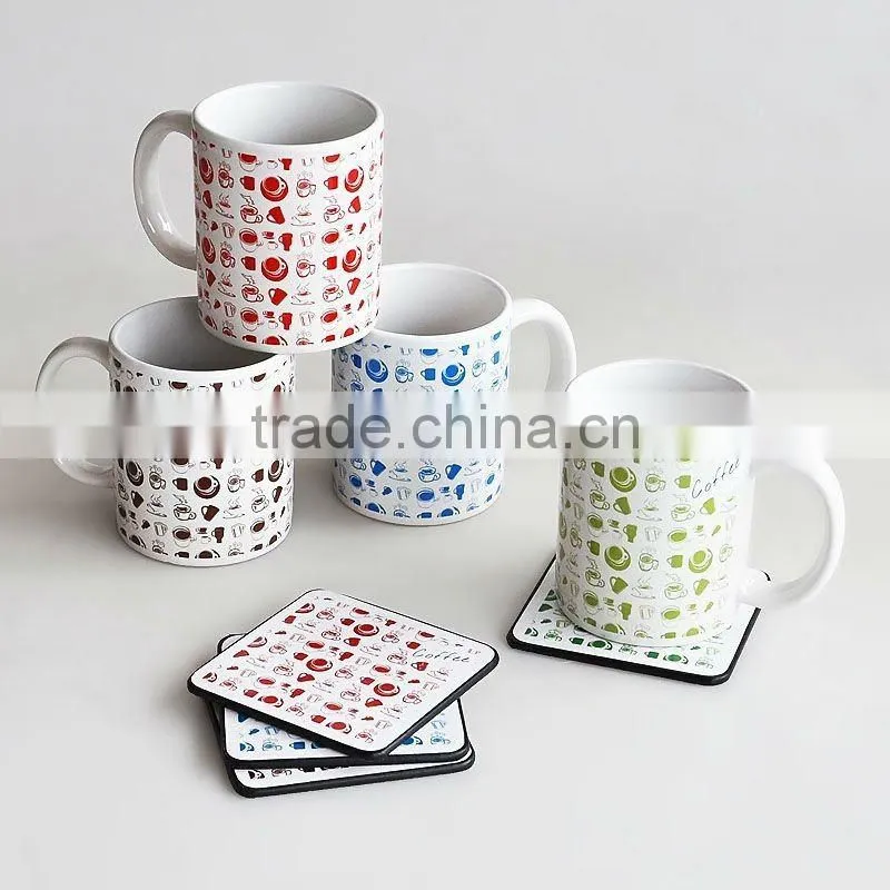 ceramic coaster with cork frame