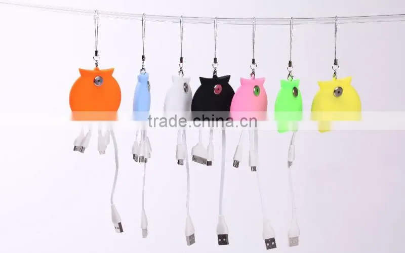 Custom Logo Printed 4 in 1 Multi Connector USB Charging Cable for iphone6s/4s/5S/ipad/Smartphones