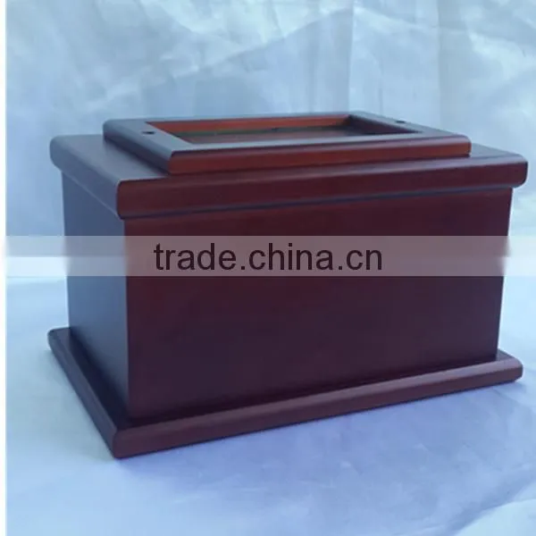 Beloved wooden cremation urn with photo frame