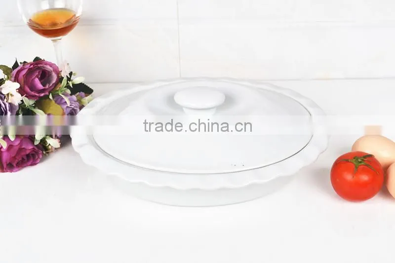 11.5" Oval porcelain baking sheet with lid