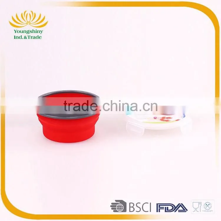 Colorful silicone collapsible disposable lunch box