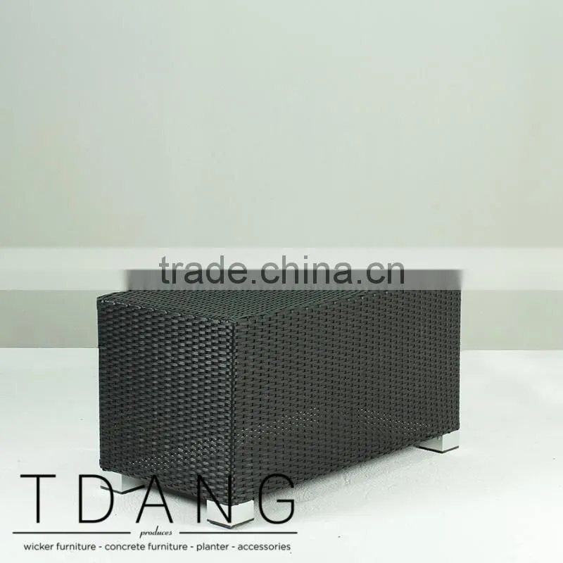 Kessler Wicker Table With Tempered Glass - Outdoor Rattan Coffee Table