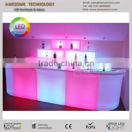 modern design white LED back bar cubbys