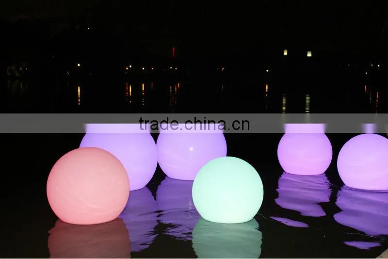 Rechargeable colorful Green protection plastic shell warterproof led floating ball light