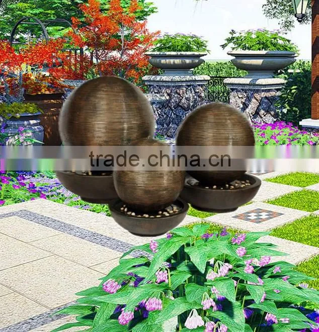 diameter 60cm ball shape fiber glass water fountain with base
