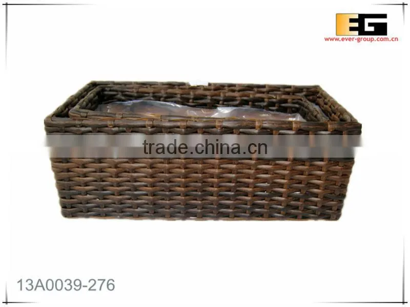 Rectangle PE Rattan Plastic Flower Pot