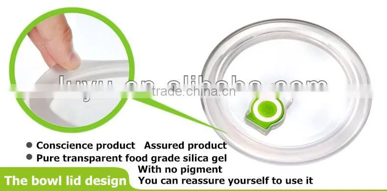 Round Glass Food Container with Lock Lid Glass Bowl