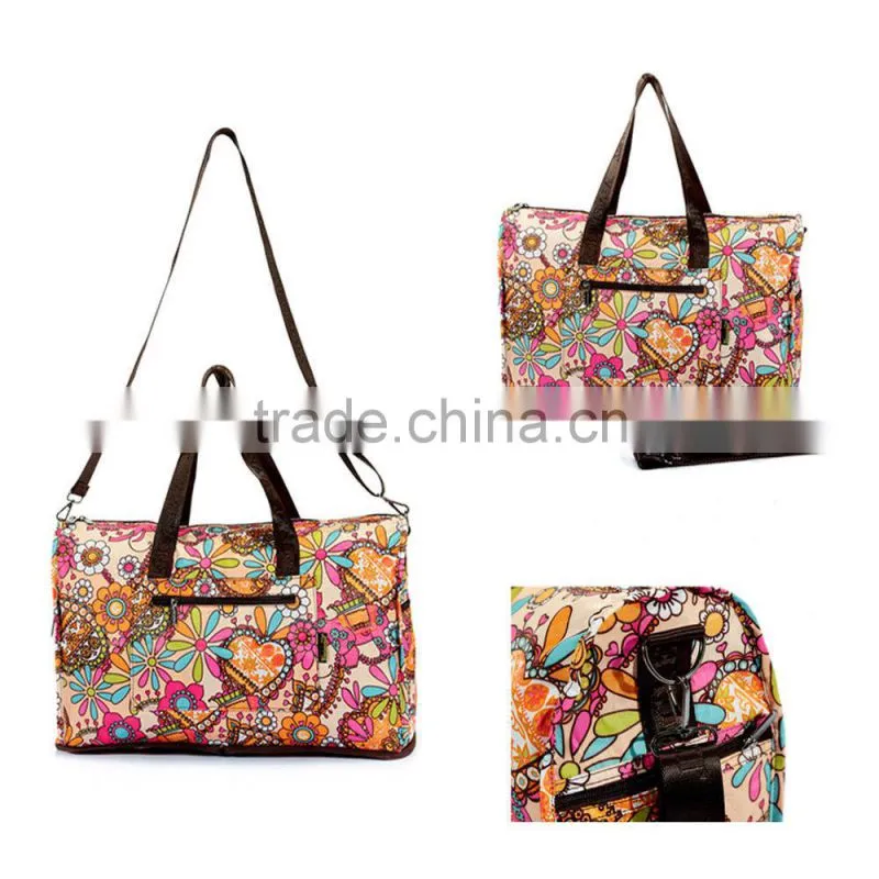 Fashion new design Folding Tote Shoulder Shopping Travel bags foldable Portable duffle bags
