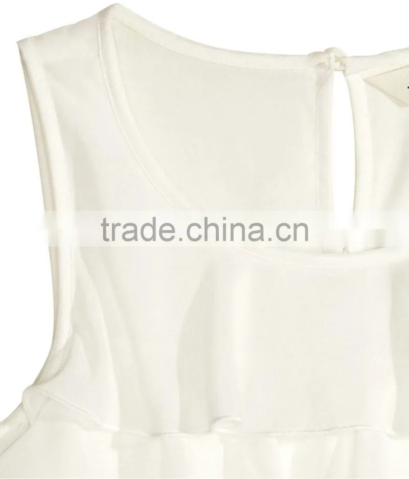 2016 Children Little Girls Flowy Tiered Sleeveless Top HST8035